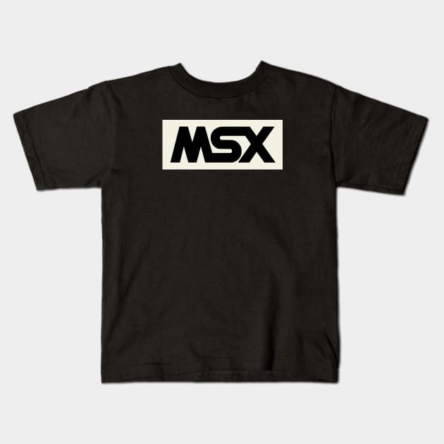 MSX Black Logo - Vintage Retro Computer Kids T-Shirt by Issho Ni